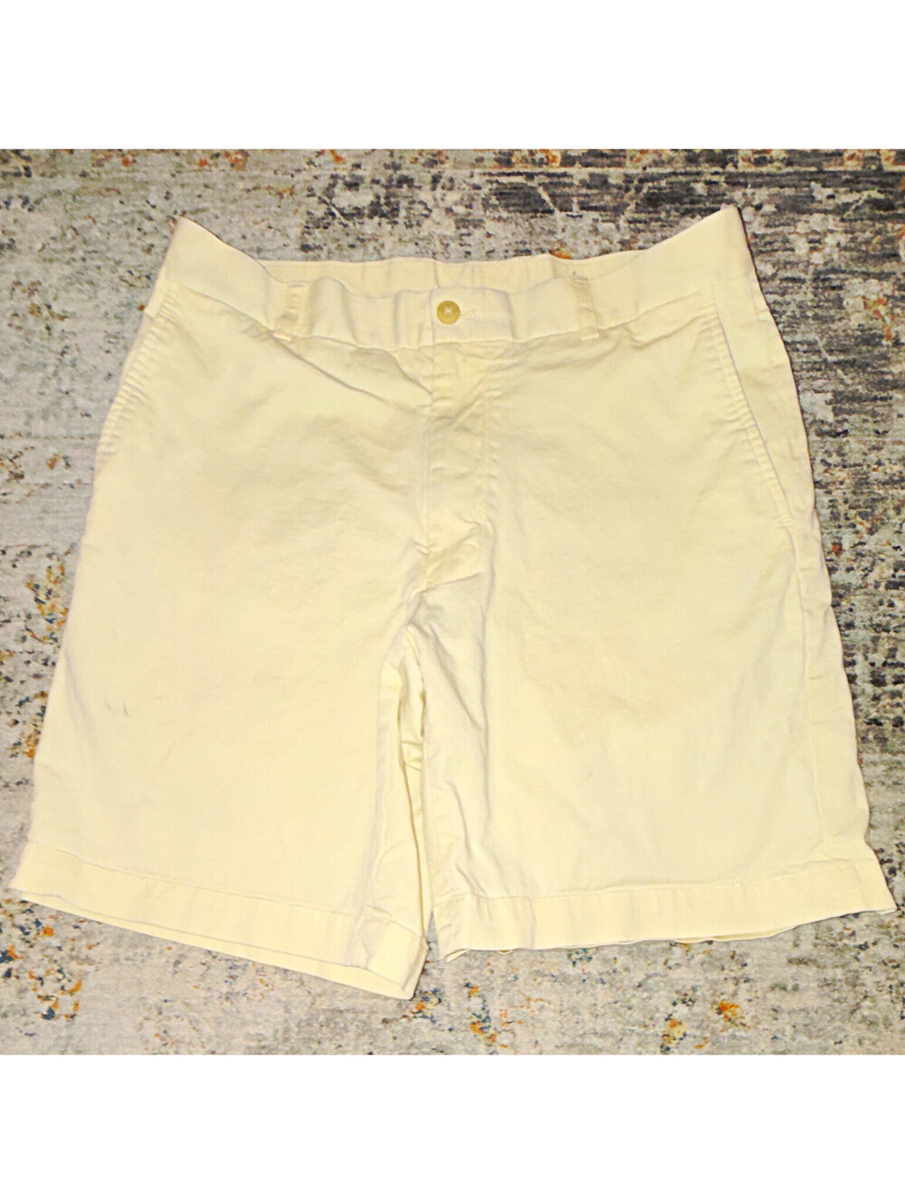 Southern Tide Men’s Beige Solid Twill Chino Shorts Flat Front 8" Pockets A353